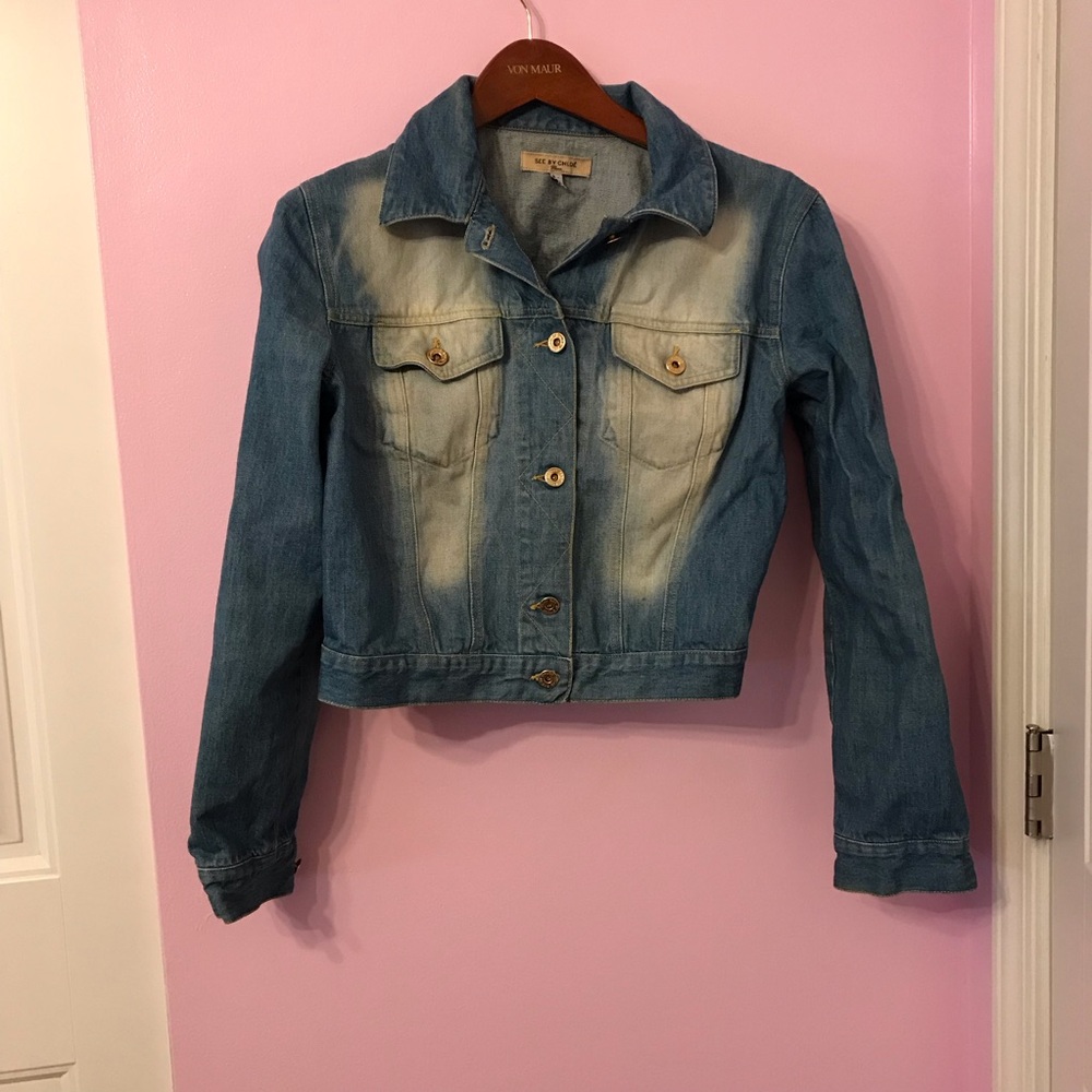 See by Chloe denim jean jacket size 12